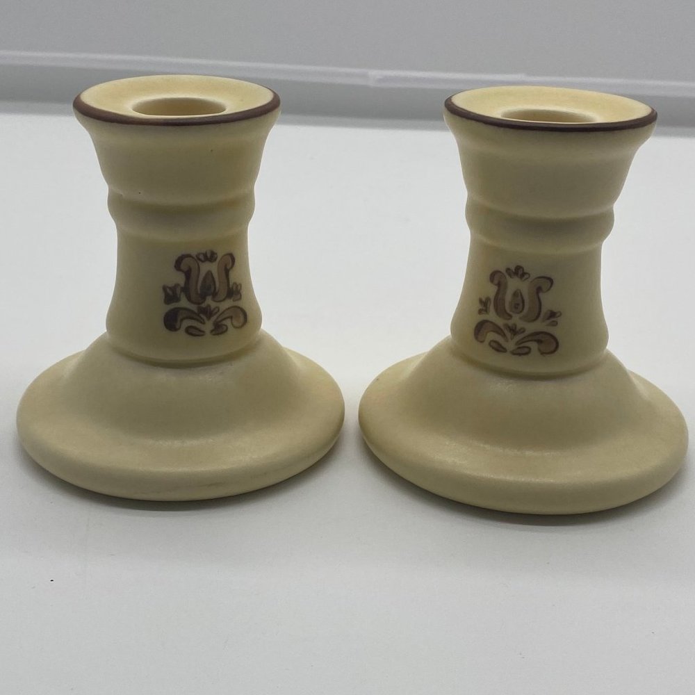2 Vintage Pfaltzgraff Candlestick Candlesticks Village